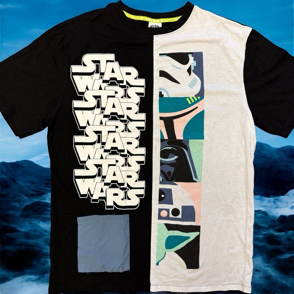 Disney Store Japan Shirt Star Wars Mens Large L Split Logo Pocket
